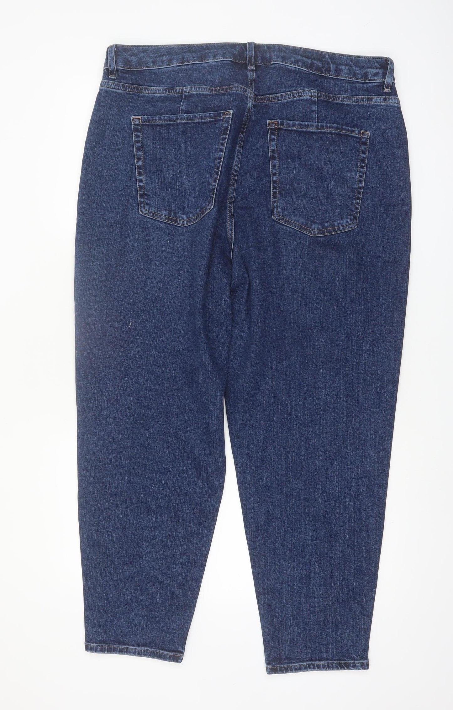 Marks and Spencer Women’s Blue Mom Jeans Size 18 Regular High Rise