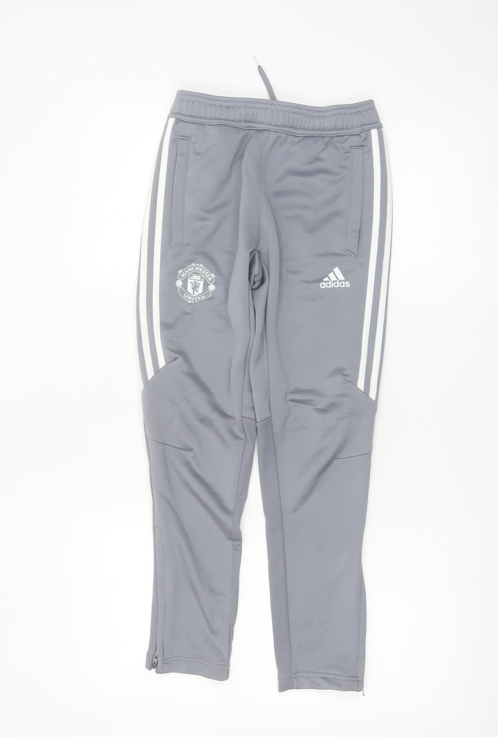 Adidas Boys Grey Manchester United Jogger Sweatpants 9-10 Years Climalite