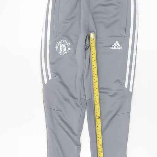 Adidas Boys Grey Manchester United Jogger Sweatpants 9-10 Years Climalite