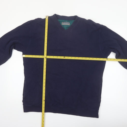 Hawkshead Sports Mens Blue L V-Neck Lined Pullover Sweatshirt