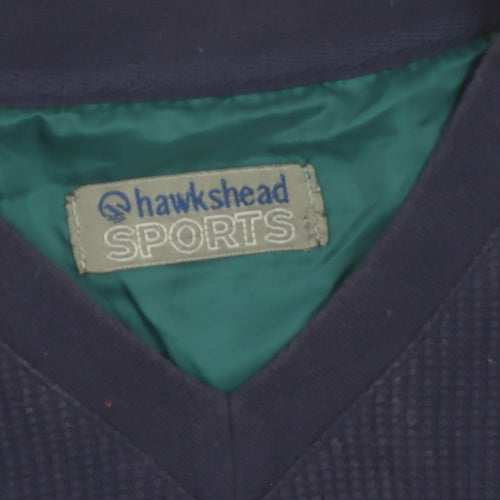 Hawkshead Sports Mens Blue L V-Neck Lined Pullover Sweatshirt