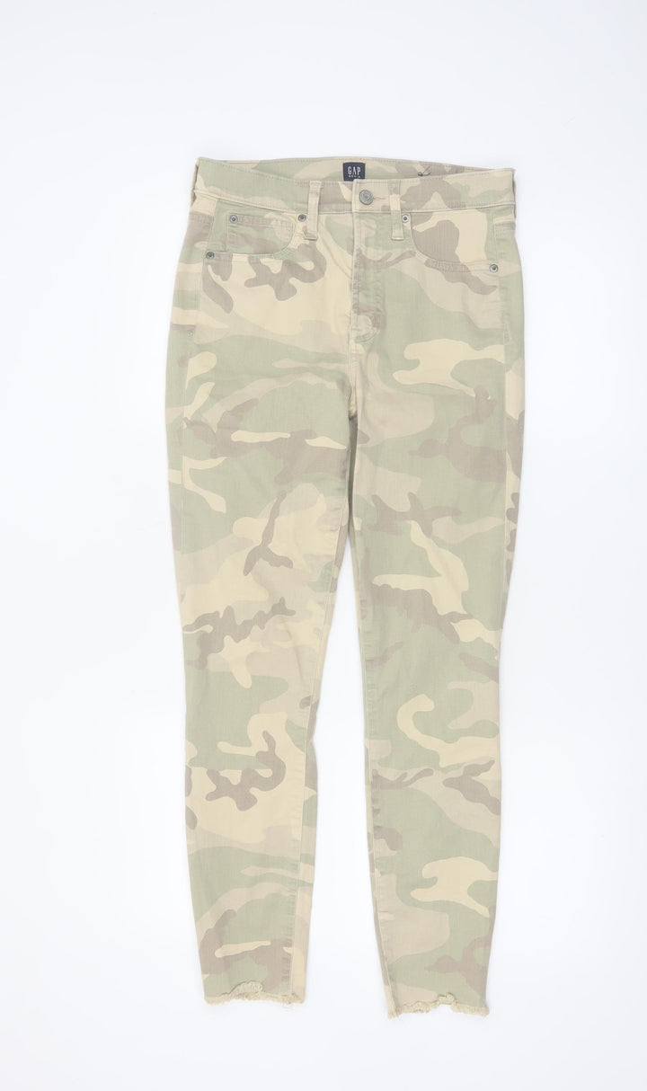 GAP Women’s Beige Camouflage Skinny Jeans Size 6 Slim Fit