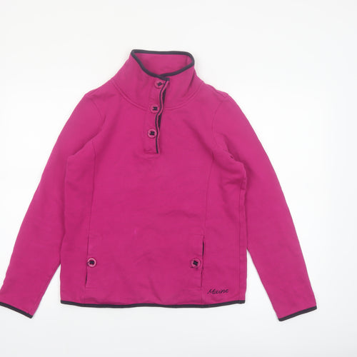 Maine New England Women’s Pink Cotton Henley Sweatshirt Size 10