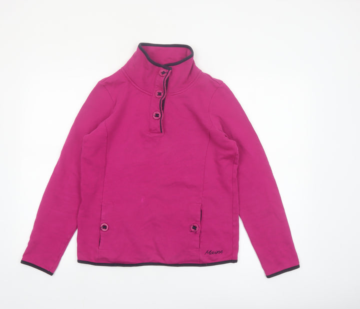 Maine New England Women’s Pink Cotton Henley Sweatshirt Size 10