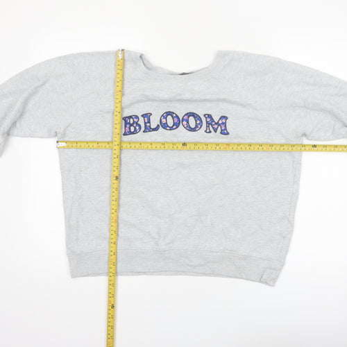 Marks and Spencer Women Grey Floral Bloom Pullover Sweatshirt Size 14