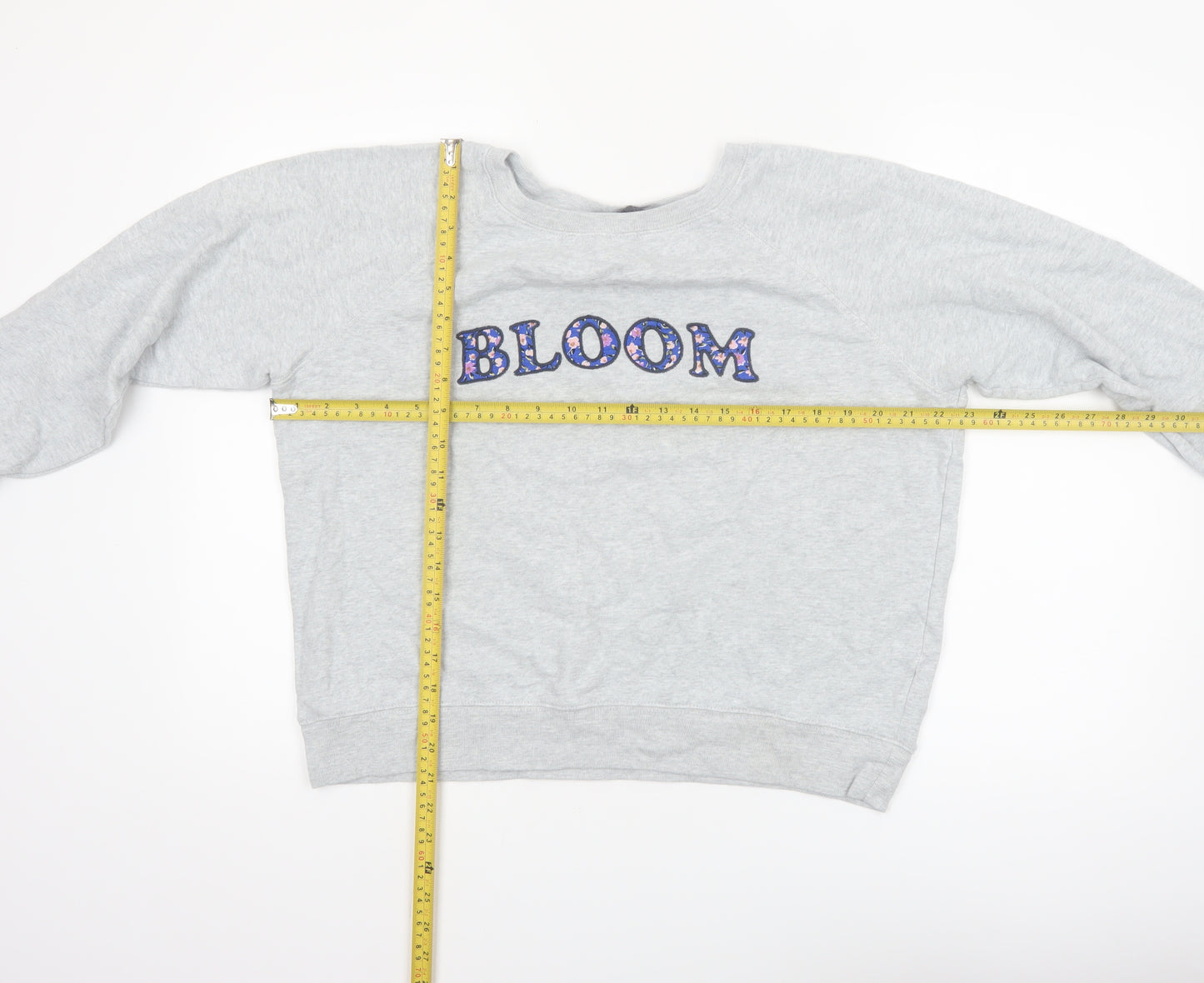 Marks and Spencer Women Grey Floral Bloom Pullover Sweatshirt Size 14