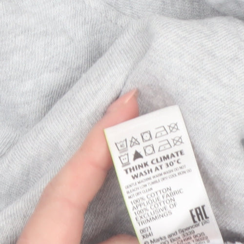 Marks and Spencer Women Grey Floral Bloom Pullover Sweatshirt Size 14
