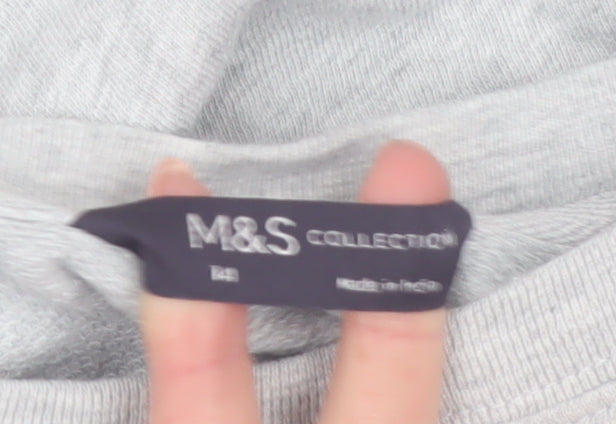 Marks and Spencer Women Grey Floral Bloom Pullover Sweatshirt Size 14