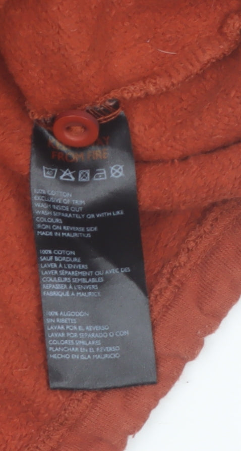 Outfitters Women Rust Orange Collared Henley Pullover Sweatshirt M