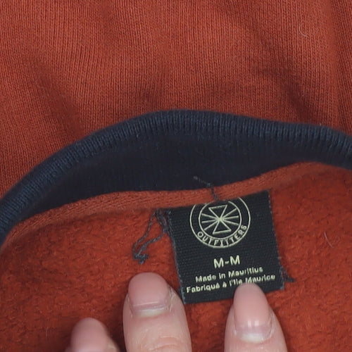 Outfitters Women Rust Orange Collared Henley Pullover Sweatshirt M