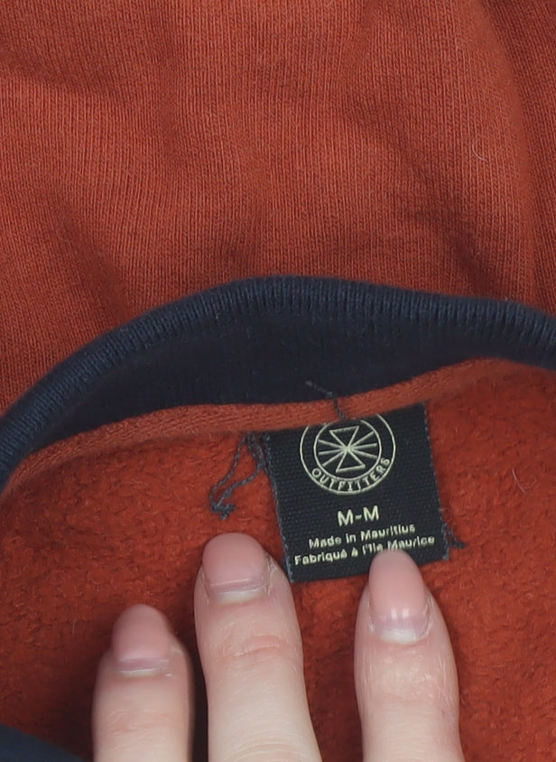 Outfitters Women Rust Orange Collared Henley Pullover Sweatshirt M