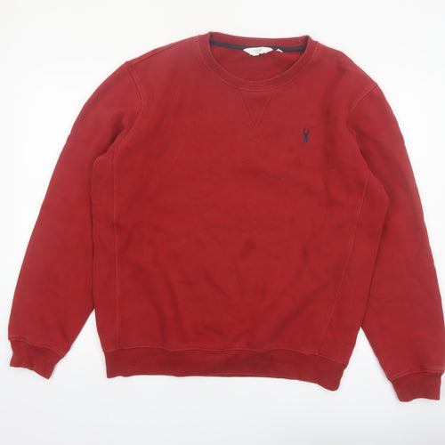 Next Men’s Red Crew Neck Pullover Sweatshirt Size L Regular Fit