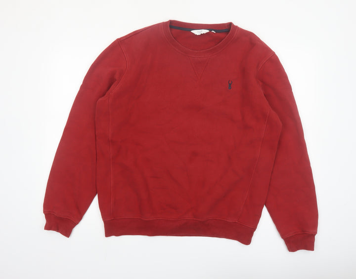 Next Men’s Red Crew Neck Pullover Sweatshirt Size L Regular Fit