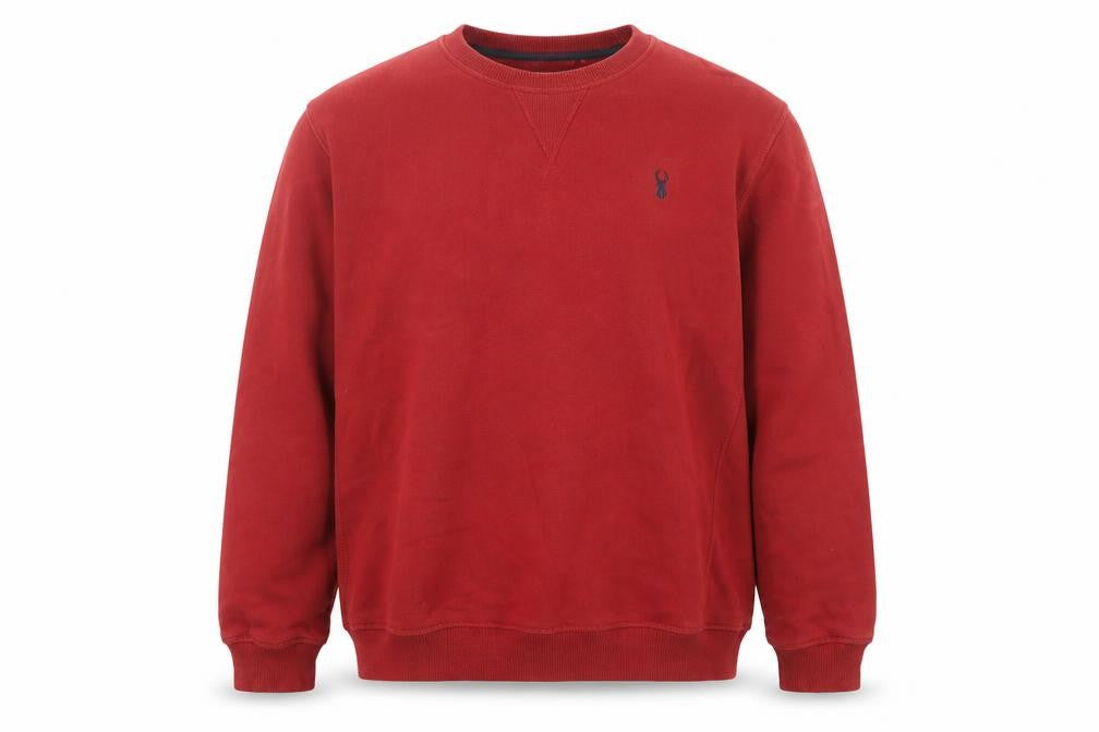 Front view of Next Men’s Red Crew Neck Pullover Sweatshirt, size L, Regular Fit