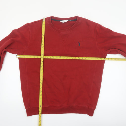 Next Men’s Red Crew Neck Pullover Sweatshirt Size L Regular Fit