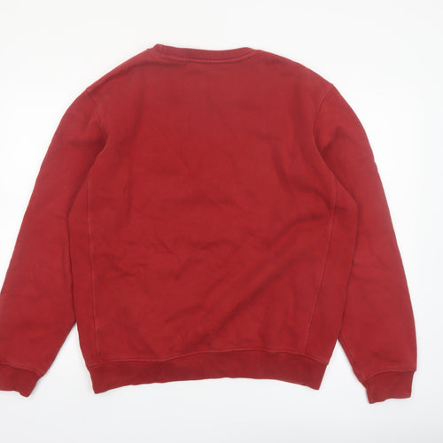 Next Men’s Red Crew Neck Pullover Sweatshirt Size L Regular Fit