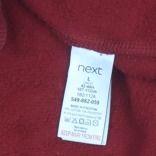 Next Men’s Red Crew Neck Pullover Sweatshirt Size L Regular Fit