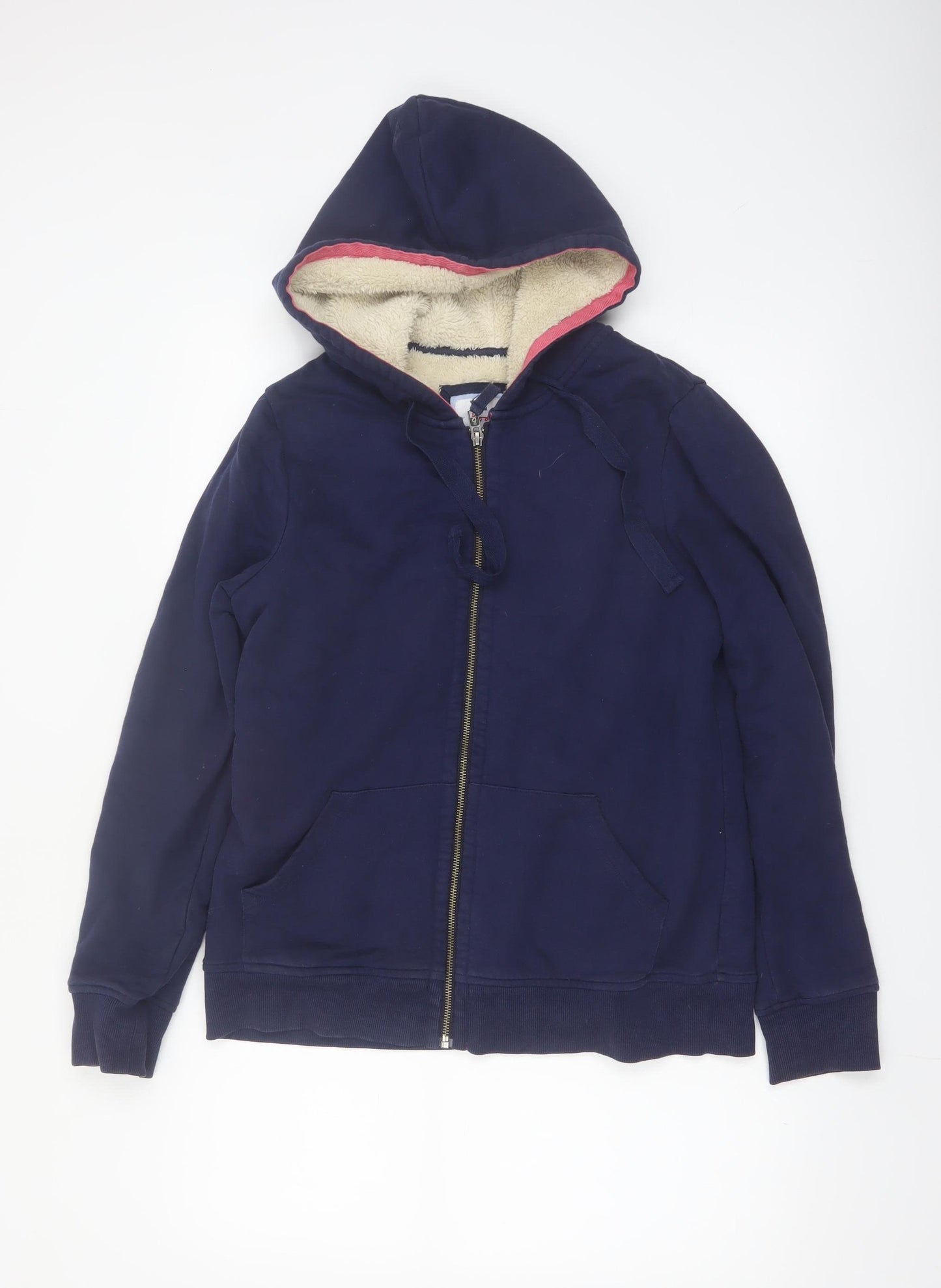 Boden Women's Navy Full Zip Hoodie UK 12 Sherpa Lined Warm Casual