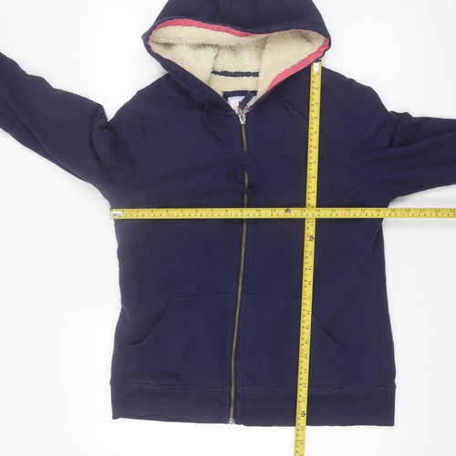 Boden Women's Navy Full Zip Hoodie UK 12 Sherpa Lined Warm Casual