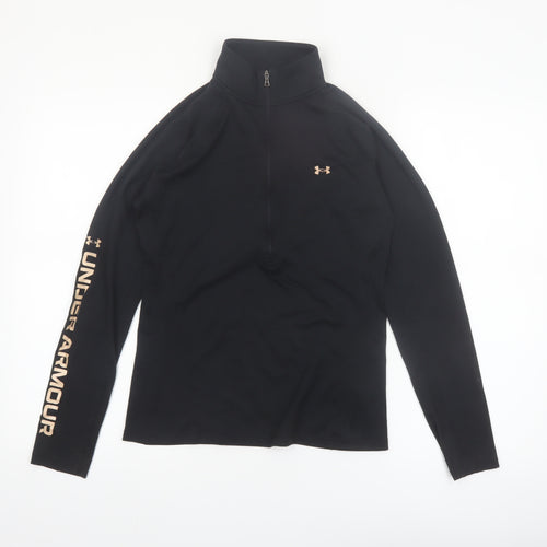 Under Armour Women's Black Small 1/4 Zip Long Sleeve HeatGear Top