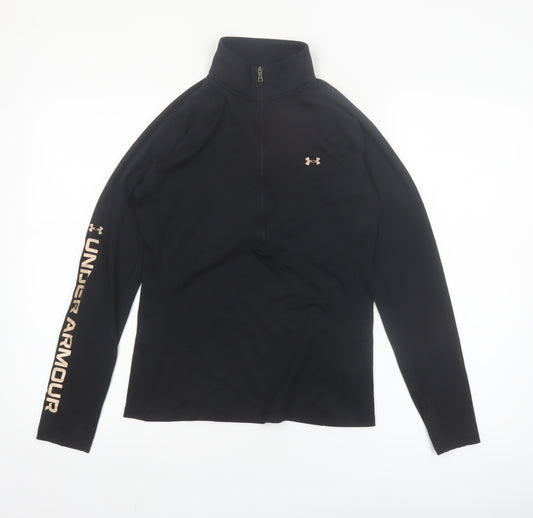 Under Armour Women's Black Small 1/4 Zip Long Sleeve HeatGear Top