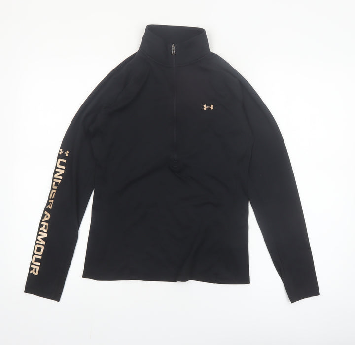 Under Armour Women's Black Small 1/4 Zip Long Sleeve HeatGear Top