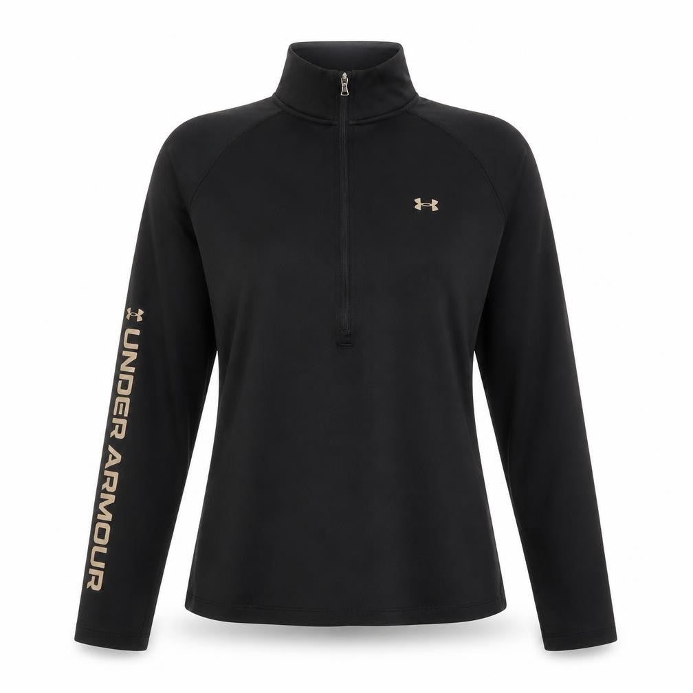 Under Armour Women's Black Small 1/4 Zip Long Sleeve HeatGear Top