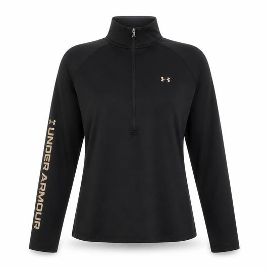 Under Armour Women's Black Small 1/4 Zip Long Sleeve HeatGear Top