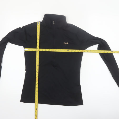 Under Armour Women's Black Small 1/4 Zip Long Sleeve HeatGear Top