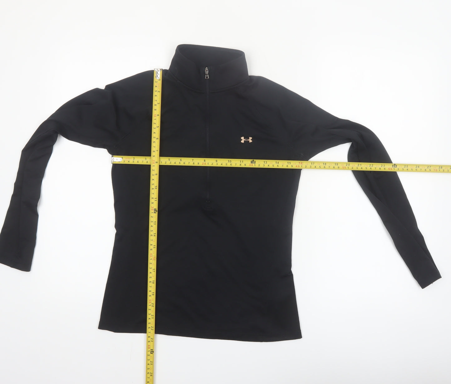 Under Armour Women's Black Small 1/4 Zip Long Sleeve HeatGear Top