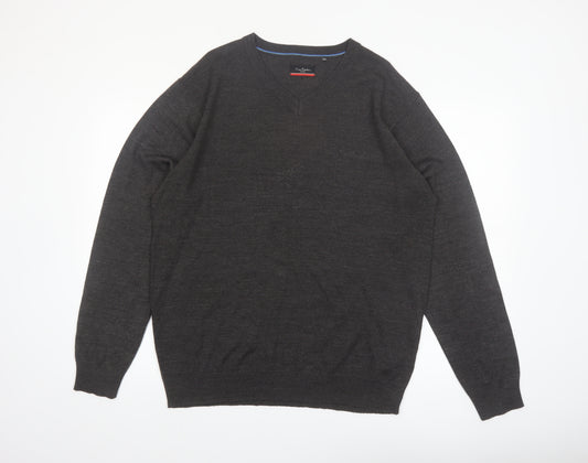 Pierre Cardin Men’s Grey 2XL V-Neck Acrylic Pullover Jumper