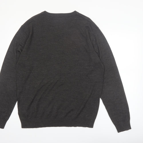 Pierre Cardin Men’s Grey 2XL V-Neck Acrylic Pullover Jumper
