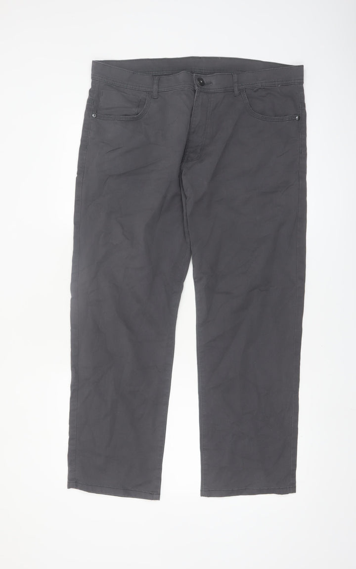 Dunnes Stores Men's Charcoal Chino Trousers Size 38W 30L Cotton Blend
