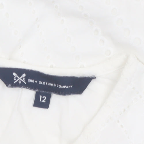 Crew Clothing Company Women's White Cotton Sleeveless Blouse Size 12