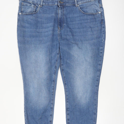 ONLY Carmakoma Women Blue Plus Size Skinny Ankle Jeans UK 26