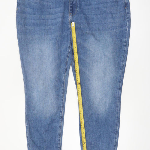 ONLY Carmakoma Women Blue Plus Size Skinny Ankle Jeans UK 26