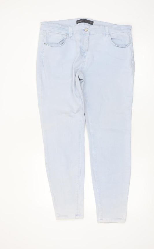 Next Women’s Light Blue Skinny Jeans Size 16R Cotton Blend