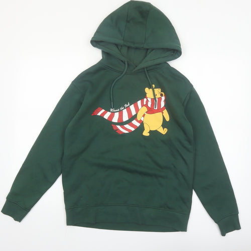 Disney Winnie the Pooh Green Hoodie XS Women's Pullover Hooded Sweatshirt