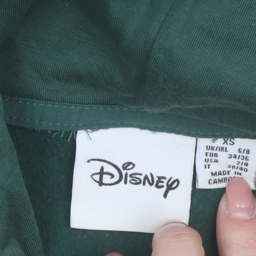 Disney Winnie the Pooh Green Hoodie XS Women's Pullover Hooded Sweatshirt