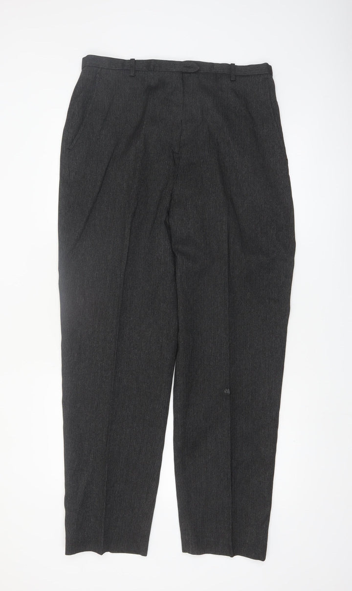 Larry Levine Women’s Grey Pleated Dress Pants Size 16 Tailored Twill Trousers