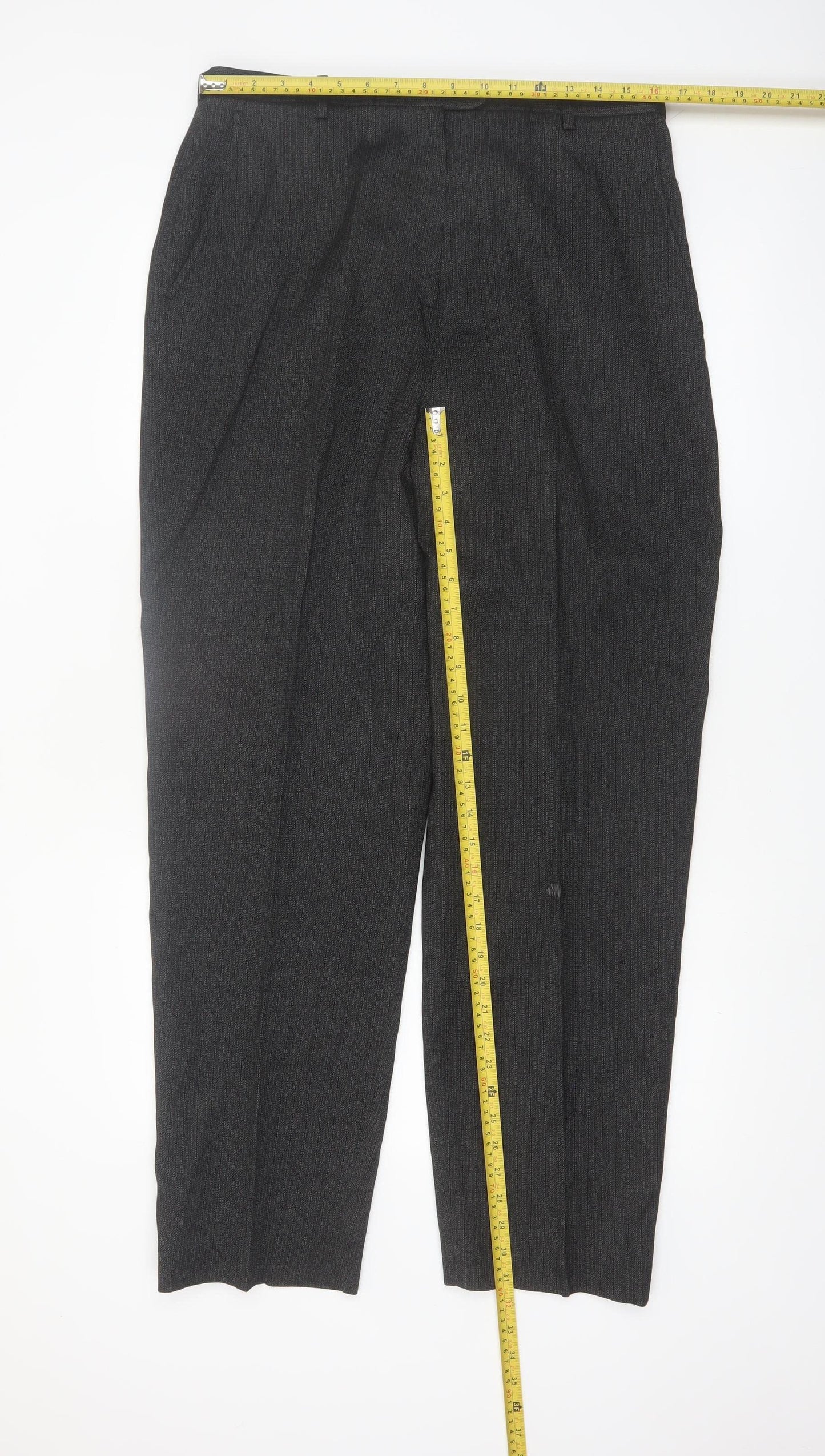 Larry Levine Women’s Grey Pleated Dress Pants Size 16 Tailored Twill Trousers