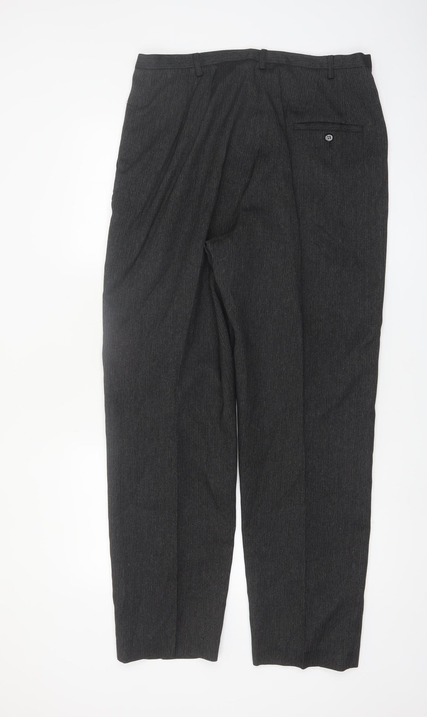 Larry Levine Women’s Grey Pleated Dress Pants Size 16 Tailored Twill Trousers