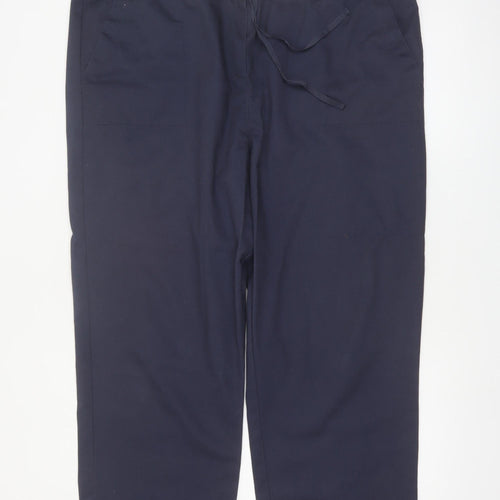 Cotton Traders Women’s Blue Elastic Waist Cargo Trousers Size 22