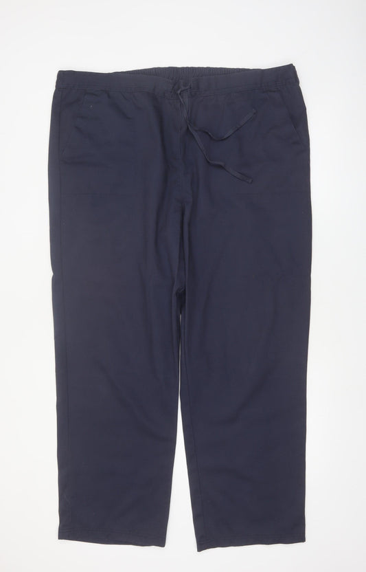 Cotton Traders Women’s Blue Elastic Waist Cargo Trousers Size 22