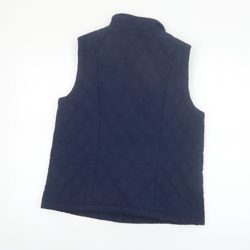 Marks and Spencer Women Blue Quilted Padded Waistcoat Size 12