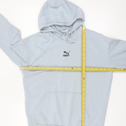Puma Women's Light Blue Pullover Hoodie Small Cotton Blend