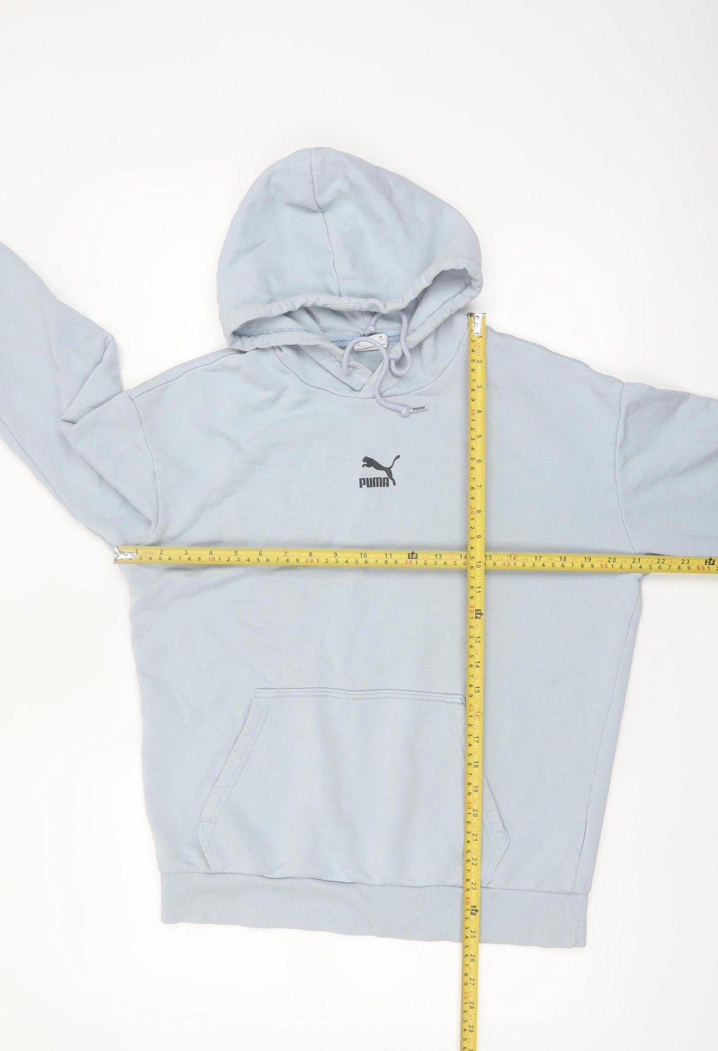 Puma Women's Light Blue Pullover Hoodie Small Cotton Blend