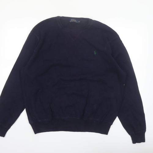 Ralph Lauren Men's Blue XL Pullover Cotton Crew Neck Jumper