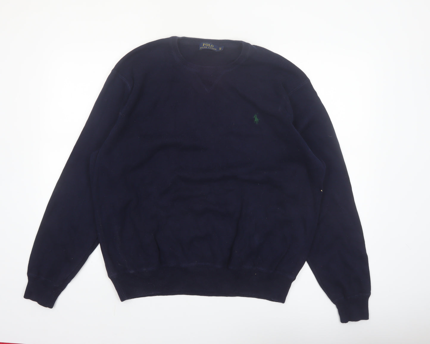 Ralph Lauren Men's Blue XL Pullover Cotton Crew Neck Jumper