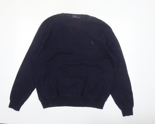 Ralph Lauren Men's Blue XL Pullover Cotton Crew Neck Jumper